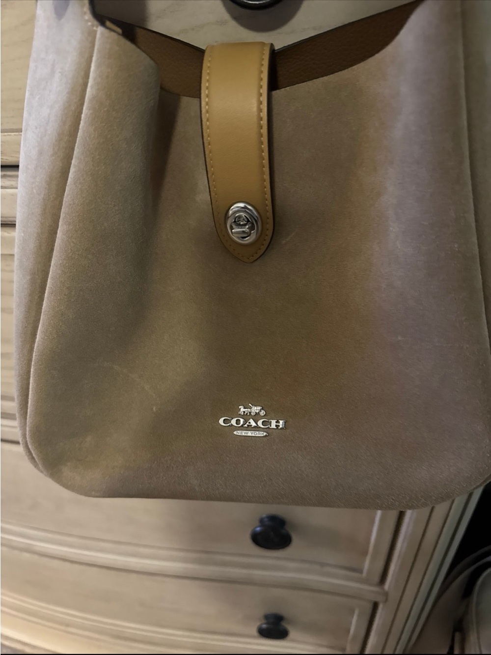 Coach Suede Taupe - Hadley Convertible Crossbody - Picture 3 of 9